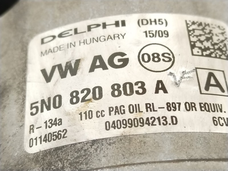Recambio de compresor aire acondicionado para volkswagen eos (1f7, 1f8) 2.0 tdi 16v referencia OEM IAM 5N0820803A  
