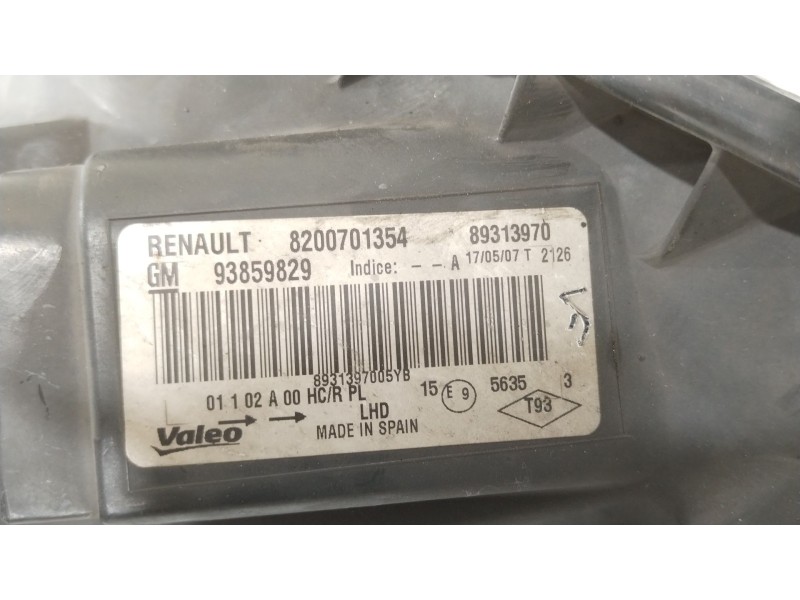 Recambio de faro izquierdo para nissan primastar furgoneta (x83) 2.0 dci 115 referencia OEM IAM 8200701354 89313970 93859829