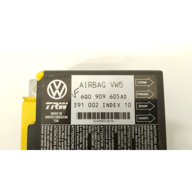 Recambio de centralita airbag para seat cordoba (6l2) 1.9 tdi referencia OEM IAM 6Q0909605AD  21051003