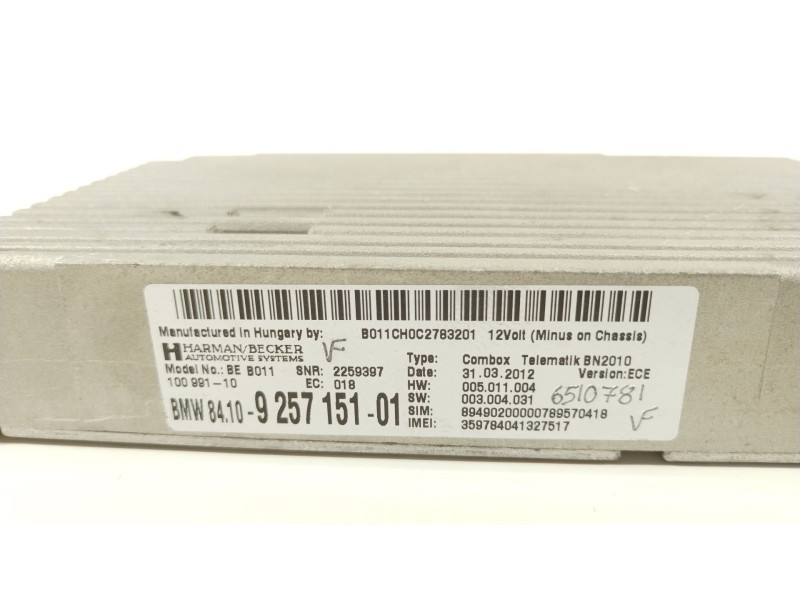 Recambio de modulo electronico para bmw 5 touring (f11) 525 d xdrive referencia OEM IAM 84109257151  