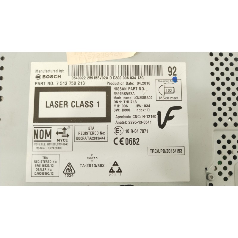 Recambio de sistema navegacion gps para nissan juke (f15) 1.6 dig-t nismo rs referencia OEM IAM 25915BV92A  