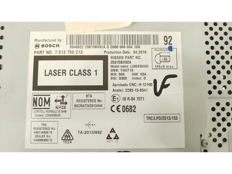 Recambio de sistema navegacion gps para nissan juke (f15) 1.6 dig-t nismo rs referencia OEM IAM 25915BV92A  