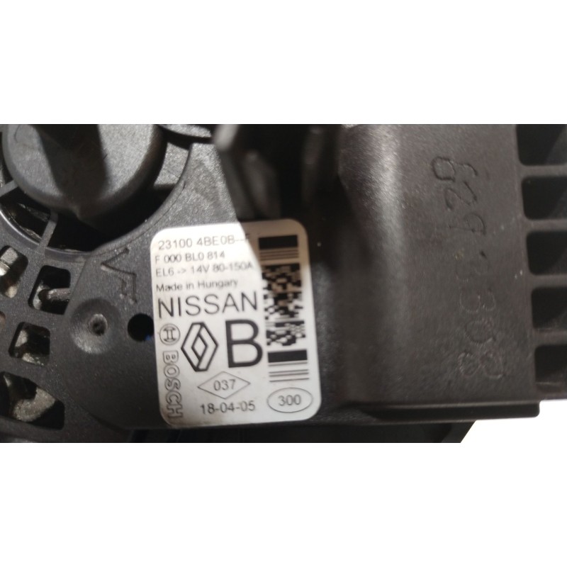 Recambio de alternador para nissan qashqai (j11) 1.6 dci turbodiesel cat referencia OEM IAM 231004BE0BF 231004BE0B F000BL0814