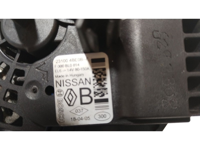 Recambio de alternador para nissan qashqai (j11) 1.6 dci turbodiesel cat referencia OEM IAM 231004BE0BF 231004BE0B F000BL0814