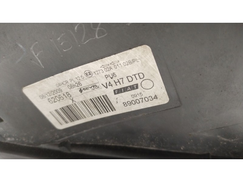 Recambio de faro derecho para fiat ulysse (179_) 2.2 jtd referencia OEM IAM 1494323080 620618 89007034