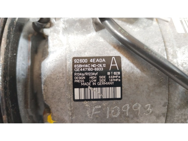 Recambio de compresor aire acondicionado para nissan qashqai (j11) 360 referencia OEM IAM 926004EA0A  6SBH14C