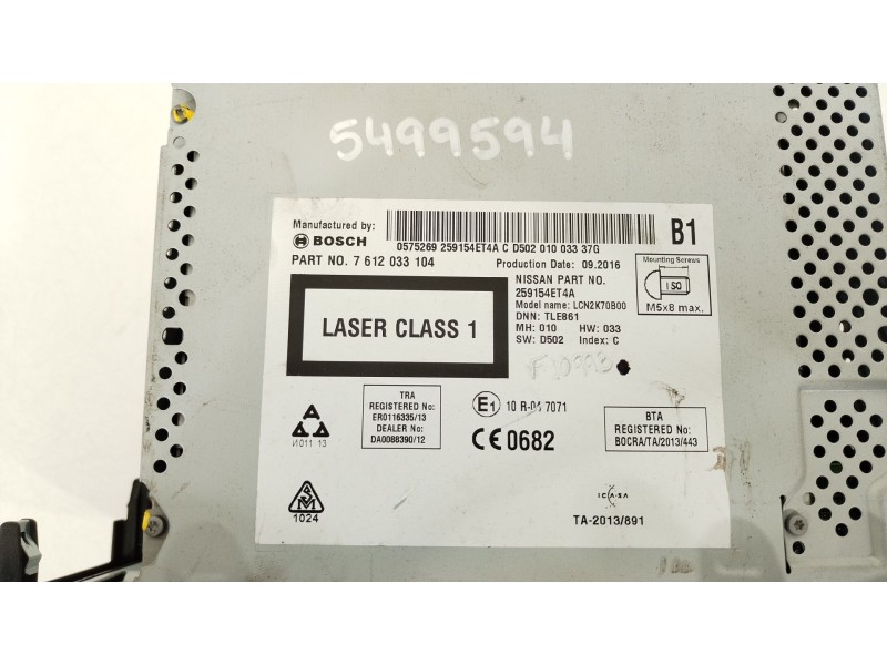 Recambio de sistema navegacion gps para nissan qashqai (j11) 360 referencia OEM IAM 259154ET4A  7612033104