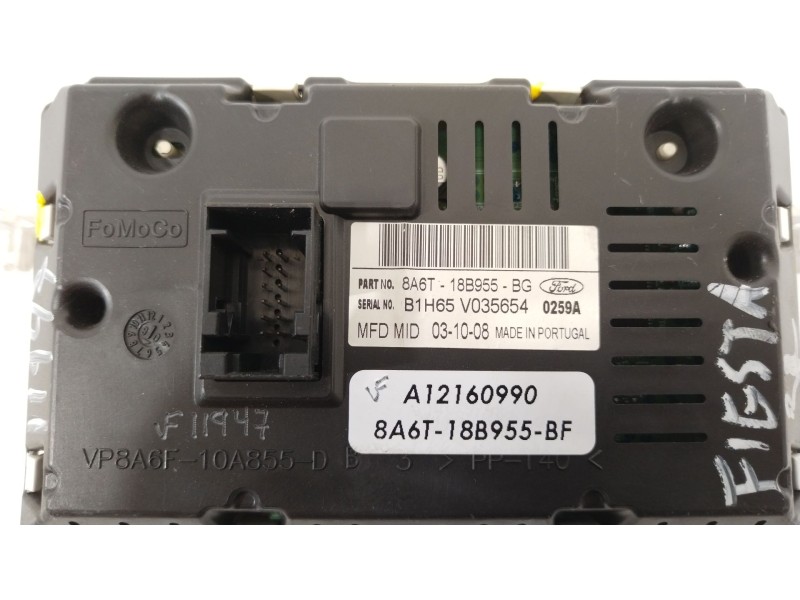 Recambio de pantalla multifuncion para ford fiesta (cb1) ambiente referencia OEM IAM 8A6T18B955BF  A12160990