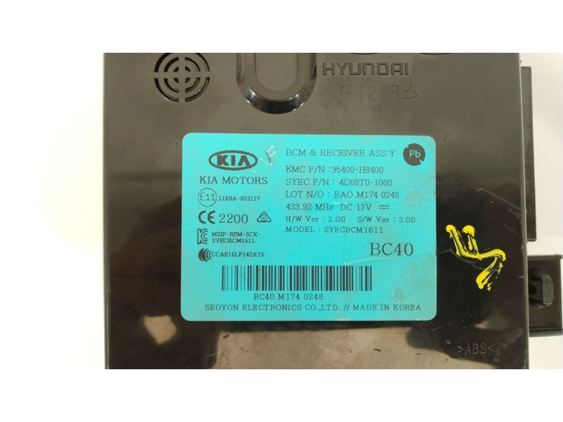 Recambio de modulo electronico para kia rio (yb) attract referencia OEM IAM 95400H8400  