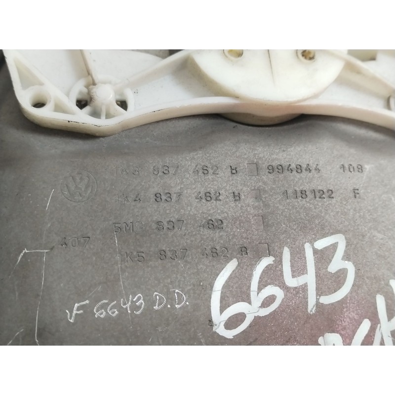 Recambio de elevalunas delantero derecho para volkswagen golf v berlina (1k1) gt sport referencia OEM IAM 1K3837462B  1K0959752J