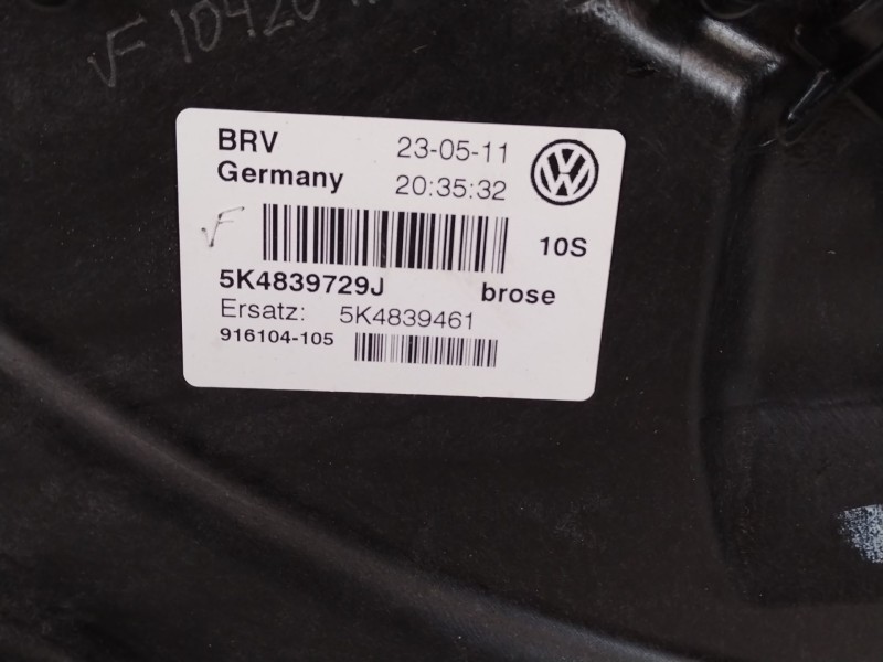 Recambio de elevalunas trasero izquierdo para volkswagen golf vi (5k1) advance referencia OEM IAM 5K4839461 5K0959703D 5K4839729