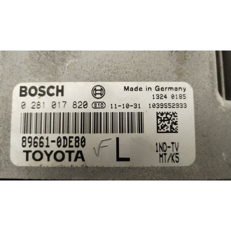 Recambio de centralita motor uce para toyota yaris (_p13_) 1.4 d (nlp130_) referencia OEM IAM 896610DE80  0281017820