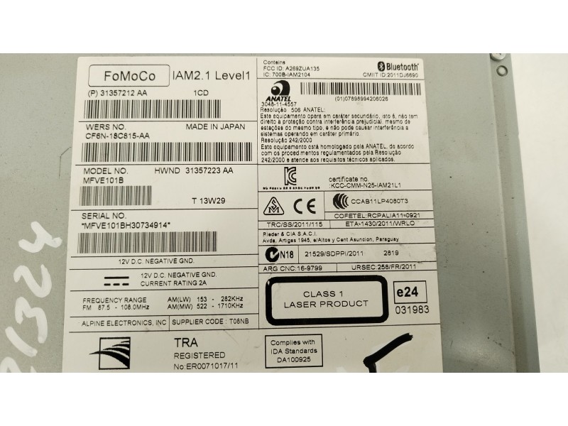 Recambio de sistema audio / radio cd para volvo xc60 i suv (156) d3 referencia OEM IAM 31357212 31357223AA CF6N18C815AA