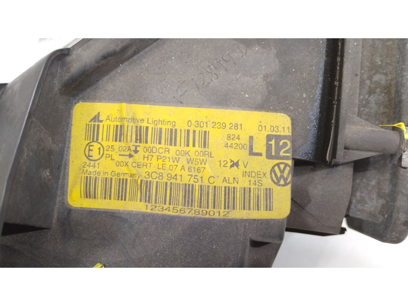 Recambio de faro izquierdo para volkswagen passat cc (357) advance referencia OEM IAM 3C8941751C 1K0941329 0301239281