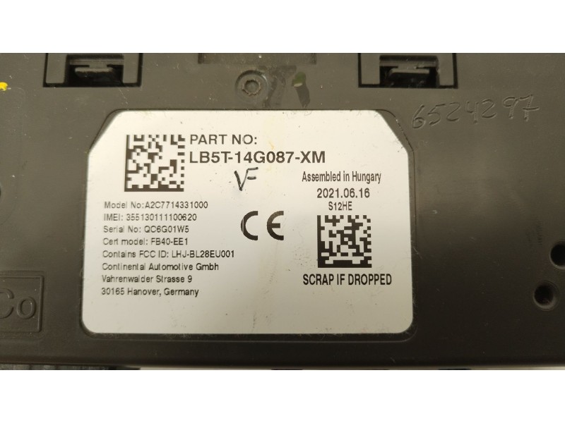 Recambio de modulo electronico para ford puma (j2k, cf7) 1.0 ecoboost referencia OEM IAM LB5T14G087XM  