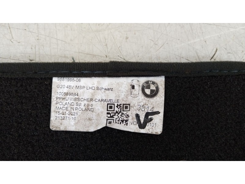 Recambio de juego de alfombrillas para bmw serie 3 berlina (g20) 318d referencia OEM IAM 9881998 51472462751 51472473240
