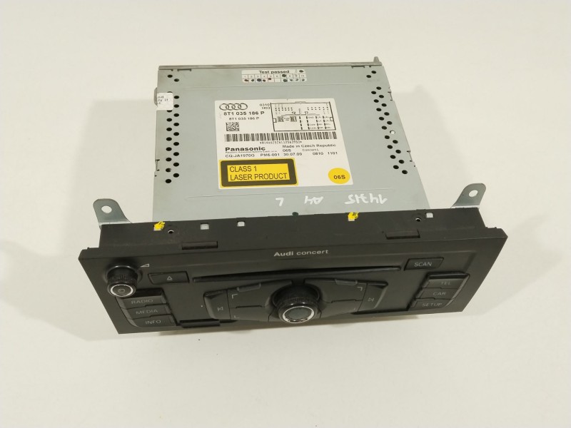 Recambio de sistema audio / radio cd para audi a4 b8 (8k2) 2.0 tdi referencia OEM IAM 8T1035186P  