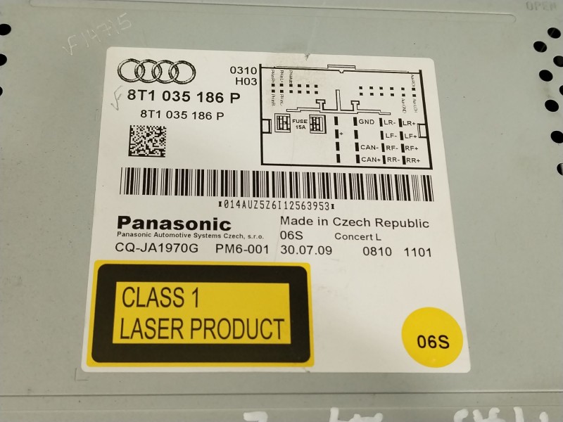 Recambio de sistema audio / radio cd para audi a4 b8 (8k2) 2.0 tdi referencia OEM IAM 8T1035186P  