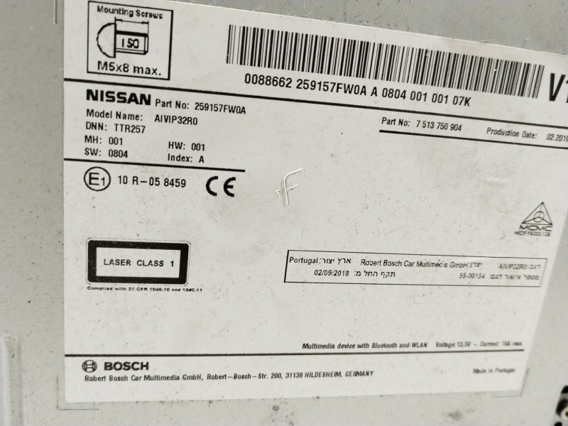 Recambio de sistema navegacion gps para nissan qashqai (j11) acenta referencia OEM IAM 259157FW0A  