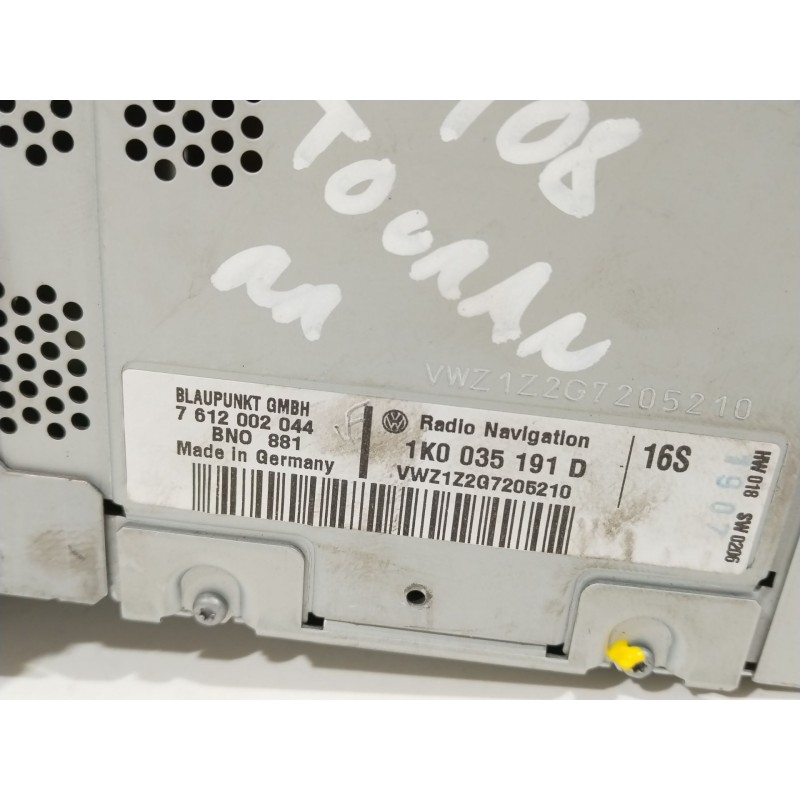 Recambio de sistema navegacion gps para volkswagen touran (1t1, 1t2) 2.0 tdi 16v referencia OEM IAM 1K0035191D  7612002044