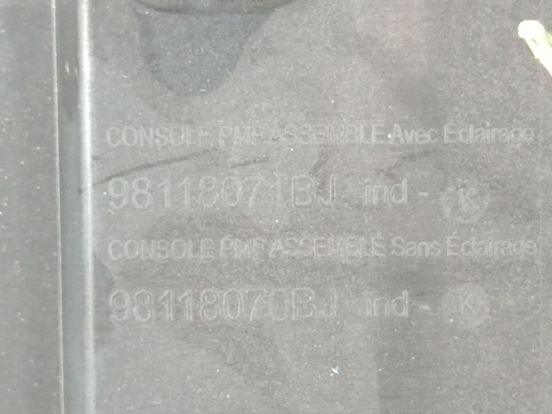 Recambio de consola central para peugeot traveller autobús (v_) 2.0 bluehdi 145 referencia OEM IAM 98118071BJ  