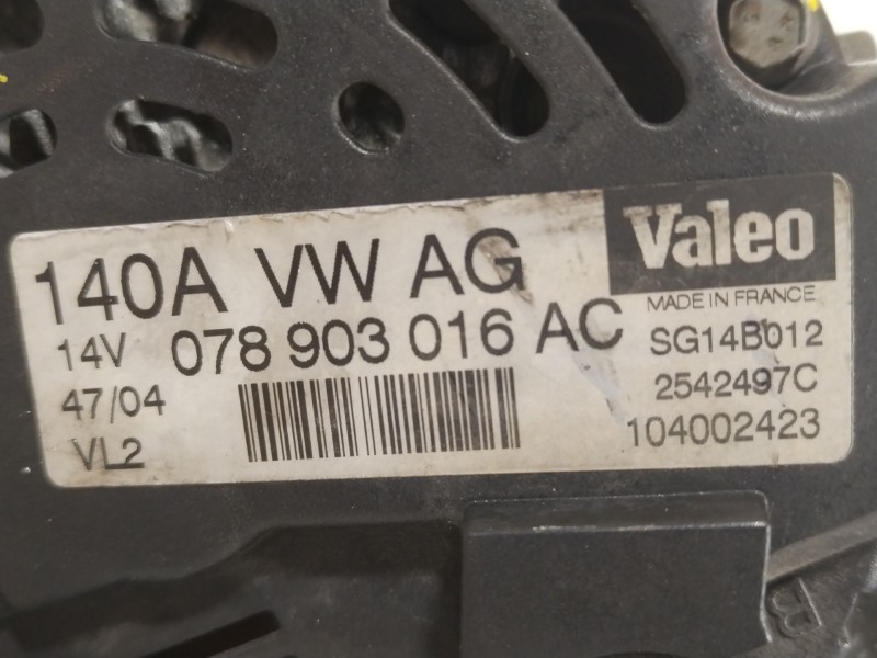 Recambio de alternador para audi a4 avant (8e) 2.5 tdi referencia OEM IAM 078903016AC 104002423 SG14B012