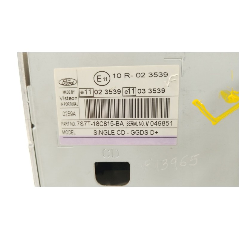 Recambio de sistema audio / radio cd para ford mondeo iv (ba7) 1.8 tdci referencia OEM IAM 7S7T18C815BA  