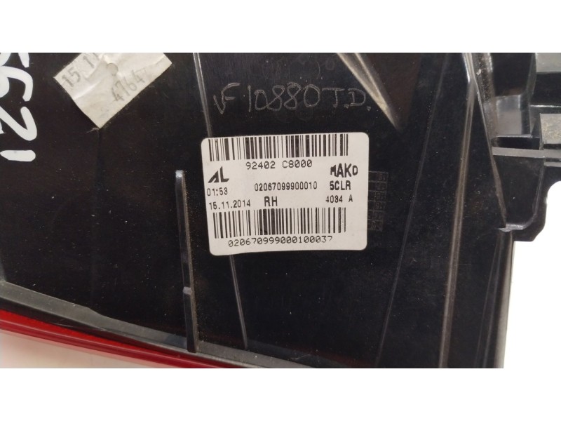 Recambio de piloto trasero derecho para hyundai i20 go! brasil referencia OEM IAM 92402C8000  