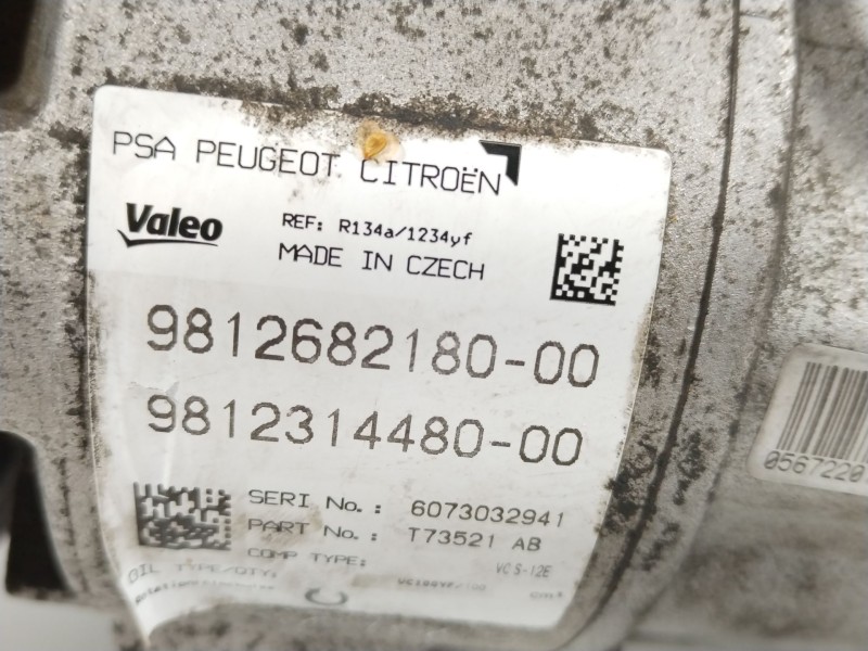 Recambio de compresor aire acondicionado para peugeot 308 business line referencia OEM IAM 9812682180 T73521AB 9812314480