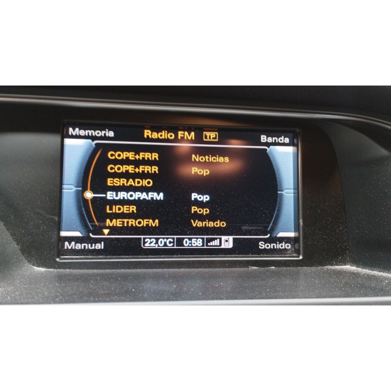 Recambio de pantalla multifuncion para audi a5 sportback (8ta) 2.0 tdi referencia OEM IAM 8T0919604B  