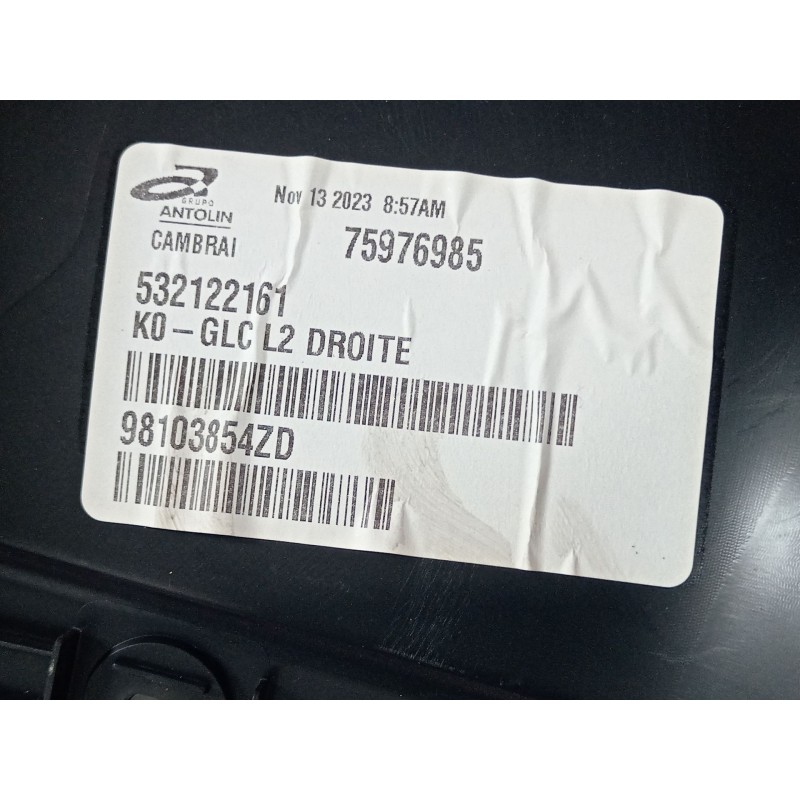 Recambio de guarnecido puerta trasera derecha para peugeot traveller autobús (v_) 2.0 bluehdi 145 referencia OEM IAM 98103854ZD 