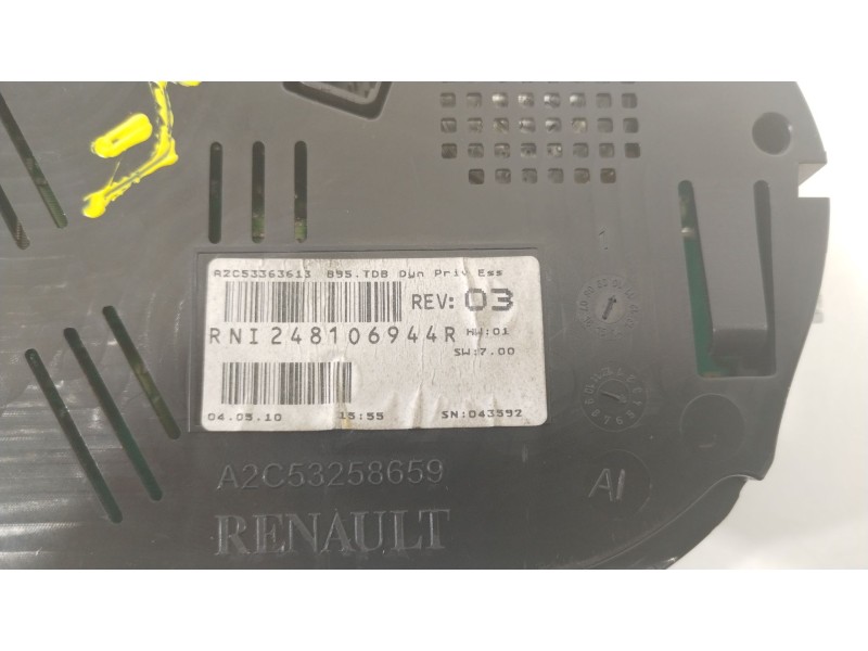 Recambio de cuadro instrumentos para renault megane iii coupe dynamique referencia OEM IAM 248106944R A2C53363613 A2C53363613043