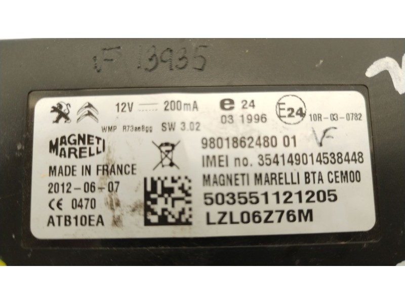 Recambio de modulo electronico para peugeot 3008 monospace (0u_) 2.0 hdi hybrid4 referencia OEM IAM 9801862480 LZL06Z76M 5035511