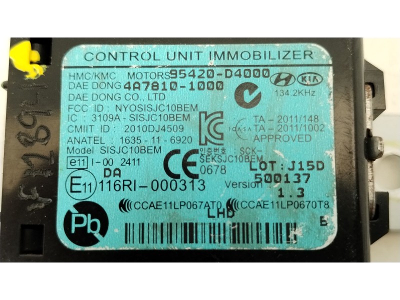 Recambio de modulo electronico para kia optima concept referencia OEM IAM 95420D4000  4A78101000