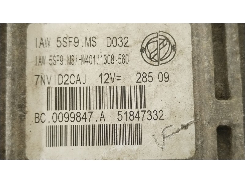Recambio de centralita motor uce para fiat 500 (312_) 1.2 (312axa1a) referencia OEM IAM 51847332  7NVID2CAJ