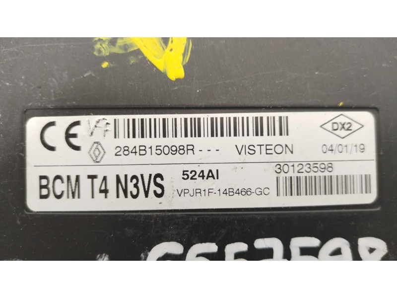 Recambio de modulo electronico para dacia duster ii sl 2019 referencia OEM IAM 284B15098R 30123598 BCMT4N3VS