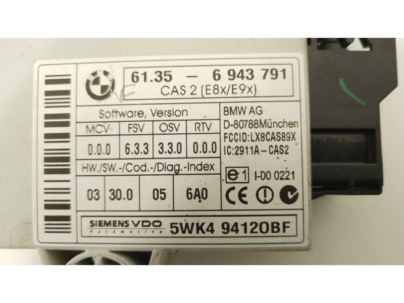 Recambio de modulo electronico para bmw serie 3 berlina (e90) 320d referencia OEM IAM 61356943791  5WK494120BF