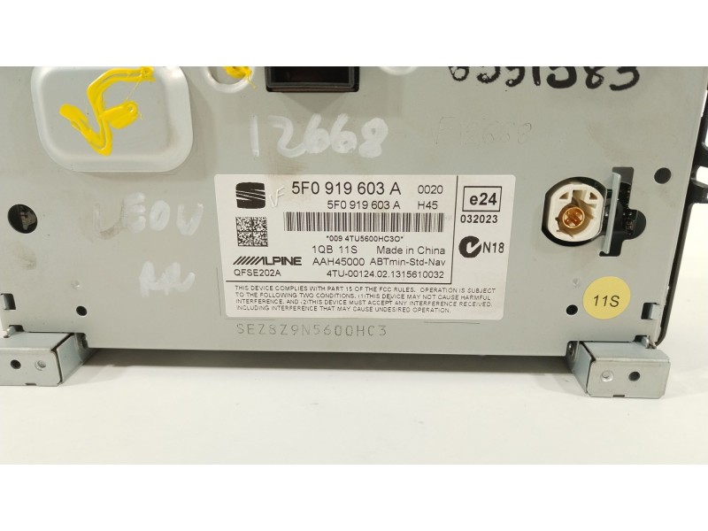 Recambio de pantalla multifuncion para seat leon (5f1) 2.0 tdi referencia OEM IAM 5F0919603A  AAH45000