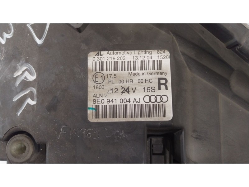 Recambio de faro derecho para audi a4 b7 avant (8ed) 2.0 tdi referencia OEM IAM 8E0941004AJ  0301219202