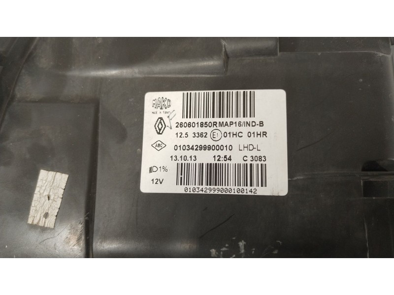 Recambio de faro izquierdo para renault clio iv (bh_) 0.9 tce 90 referencia OEM IAM 260601850R  260603442R