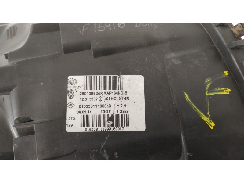 Recambio de faro derecho para renault clio iv (bh_) 0.9 tce 90 referencia OEM IAM 260106624R  