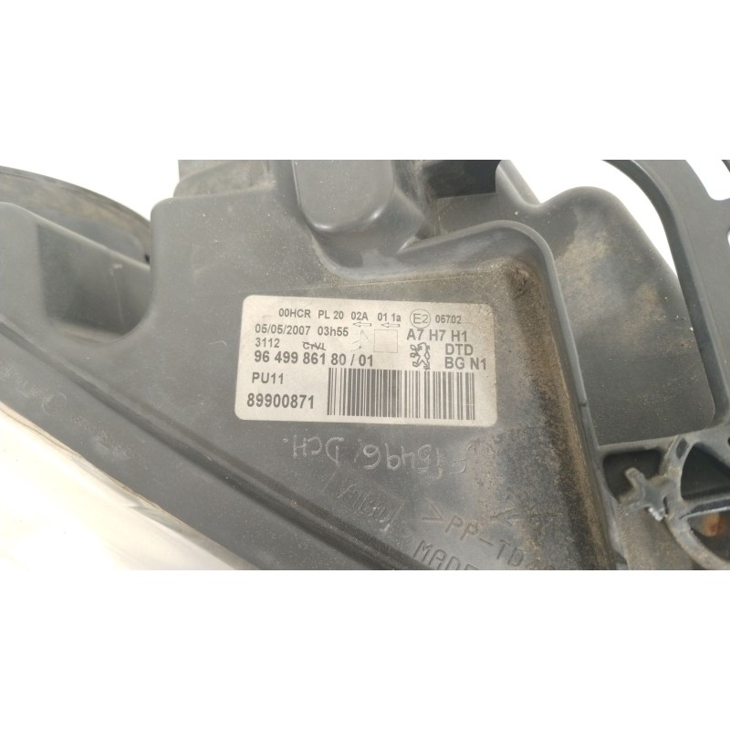 Recambio de faro derecho para peugeot 207 furgoneta/hatchback (wa_, wc_) 1.6 hdi referencia OEM IAM 9649986180  89900871