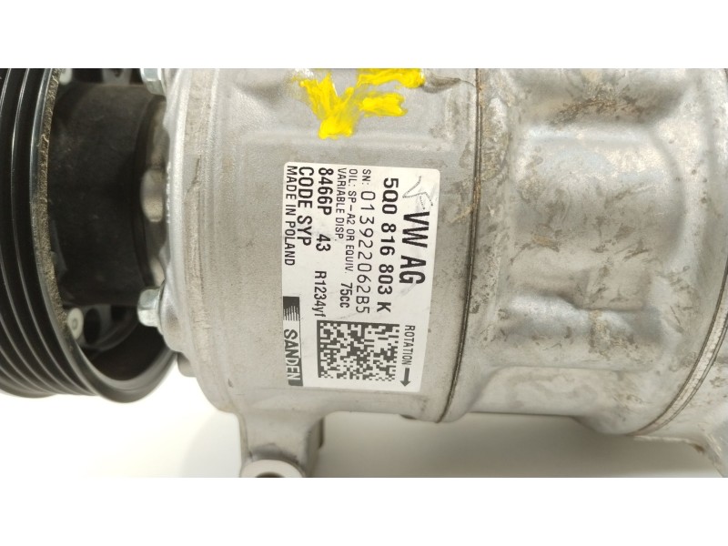 Recambio de compresor aire acondicionado para seat arona (kj7, kjp) 1.6 mpi referencia OEM IAM 5Q0816803K  