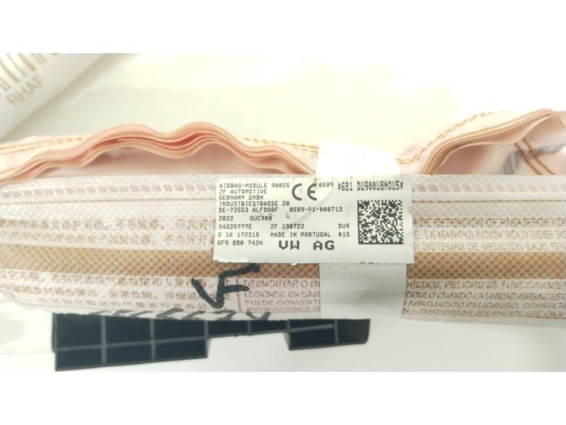 Recambio de airbag lateral delantero derecho para seat arona (kj7, kjp) 1.6 mpi referencia OEM IAM 6F9880742H  