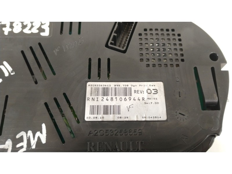 Recambio de cuadro instrumentos para renault megane iii berlina 5 p bose edition referencia OEM IAM 248106944R  