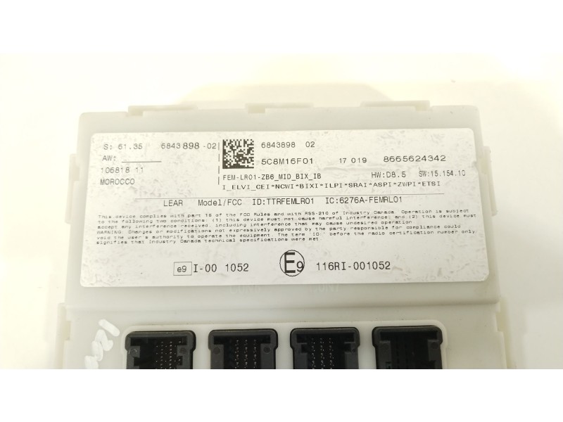 Recambio de caja reles / fusibles para bmw serie 3 touring (f31) 320d referencia OEM IAM 6843898  61356843898