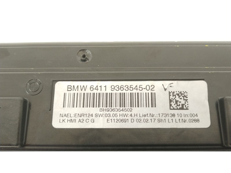 Recambio de mando climatizador para bmw serie 3 touring (f31) 320d referencia OEM IAM 64119363545  