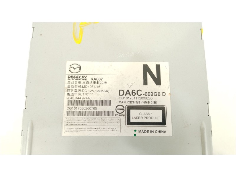 Recambio de sistema audio / radio cd para mazda cx-3 luxury referencia OEM IAM DA6C669G0D  DA6C669G0