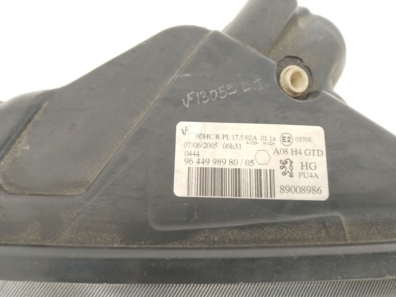 Recambio de faro izquierdo para peugeot 1007 dolce referencia OEM IAM 9644998980  89008986