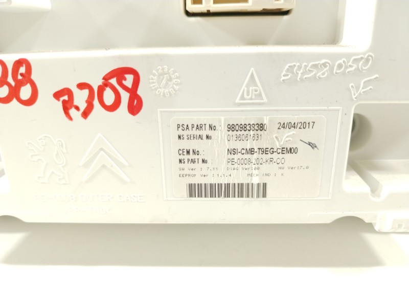 Recambio de cuadro instrumentos para peugeot 308 sw active referencia OEM IAM 9809838380  